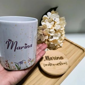 Canecas com tampas de bambu personalizadas