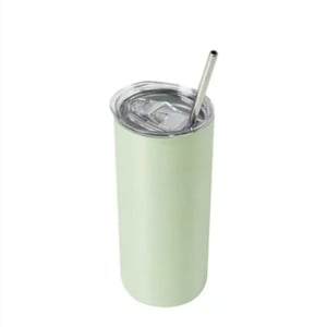 Copo térmico cintilante inox personalizado com tampa e canudo