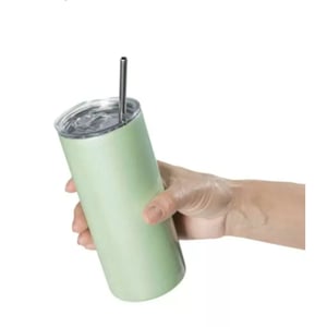 Copo térmico cintilante inox personalizado com tampa e canudo