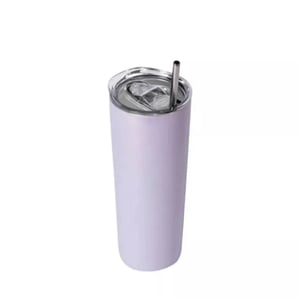 Copo térmico personalizado lilás cintilante inox com tampa e canudo