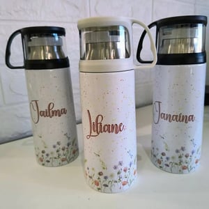 Garrafa térmica com copo personalizada