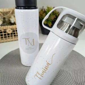 Garrafa térmica com copo personalizada