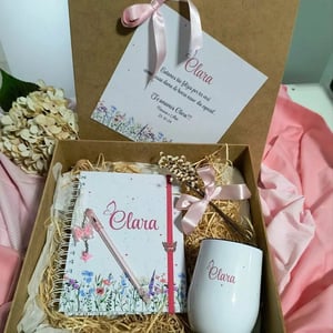 Kit caderno + copo com tampa personalizados