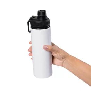 Squeeze de alumínio personalizado branco com tampa emborrachada alça