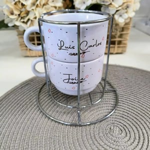 Torre com 2 xícaras personalizados