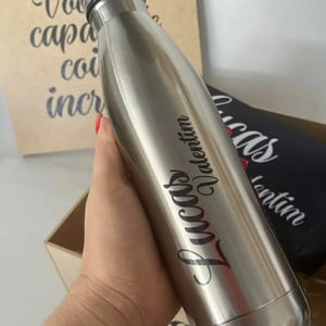 Squeeze térmica personalizada prata Inox 450ml Prata Térmico Personalizado 