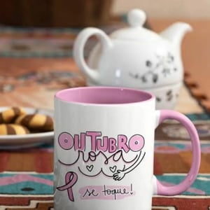 Caneca personalizada com alça e interior colorido Cerâmica 325ml Colorida  Personalizado 