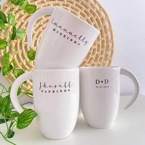 Caneca branca alça lua personalizada Cerâmica 350ml Branca  Personalizado 
