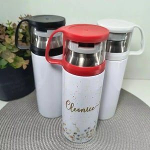 Garrafa térmica com copo personalizada Alumínio e Inox 300ml Colorida Térmico Personalizado 