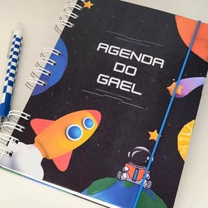 Agenda escolar personalizada Sulfite 90g 15,5x21,5 cm Colorida  Capa dura / Wire-o 