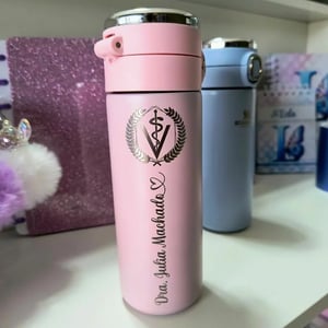 Garrafa térmica Stanley com visor inteligente Inox 400ml Colorida Térmico Personalizado 