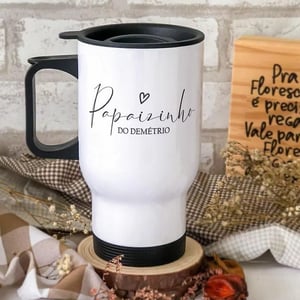 Copo térmico personalizado com tampa Alumínio 475ml 2 Cores Térmico Personalizado 
