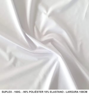 SUPLEX + IMPRESSÃO + CALANDRAGEM 90% Poliéster 10% eslastano 158 x 100 4x0 SUBLIMAÇÃO  