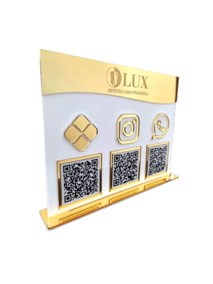 Placa QR-Code 3/4 MDF E Acrílico 25x20cm 2  Corte e Gravação a Laser 