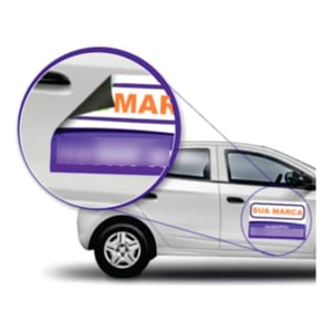 Imã automotivo Manta 0,8 impressão digital 4x0 vinil CORTE RETO 