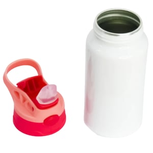 Squeeze de Alumínio Branco Infantil Tampa Rosa Personalizado