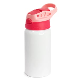 Squeeze de Alumínio Branco Infantil Tampa Rosa Personalizado