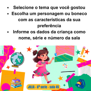 Squeeze de Alumínio Branco Infantil Tampa Rosa e Roxo Personalizado