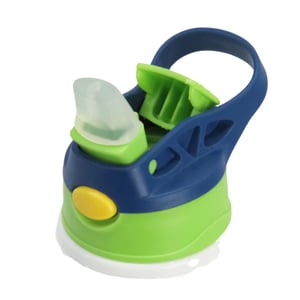 Squeeze de Alumínio Branco Infantil Tampa Verde e Azul Personalizado