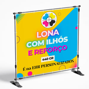 Lona 440g Lona 440g Tamanhos variados 4x0 - Colorido frente Impressão solvente Reforço e ilhós 