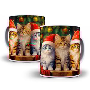Caneca Personalizada Pronta Gatos Caneca de Cerâmica 325ml Área de Impressão = 20 x 9,5cm    