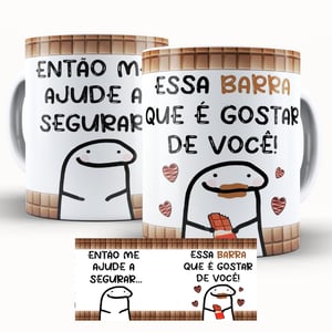 Caneca Personalizada Páscoa Flork Divertido Essa Barra Caneca de Cerâmica 325ml Área de Impressão = 20 x 9,5cm    