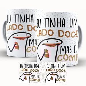 Caneca Personalizada Páscoa Flork Divertido Lado Doce Caneca de Cerâmica 325ml Área de Impressão = 20 x 9,5cm    