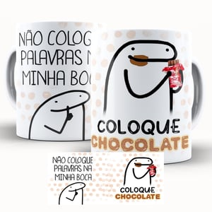 Caneca Personalizada Páscoa Flork Divertido Coloque Chocolate Caneca de Cerâmica 325ml Área de Impressão = 20 x 9,5cm    