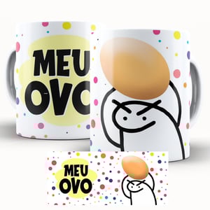 Caneca Personalizada Páscoa Flork Divertido Meu Ovo Caneca de Cerâmica 325ml Área de Impressão = 20 x 9,5cm    