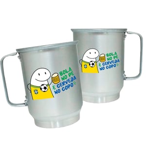 Caneca de Alumínio Personalizada - Bola no Pé Caneca de Alumínio 600ml Área de Impressão = 20 x 9,5cm    