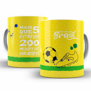 Caneca de Cerâmica Personalizada - Pra Cima Deles Brasil Caneca de Cerâmica 325ml Área de Impressão = 20 x 9,5cm    