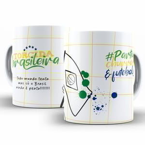 Caneca de Cerâmica Personalizada - Torcida Brasileira Caneca de Cerâmica 325ml Área de Impressão = 20 x 9,5cm    