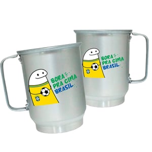 Caneca de Alumínio Personalizada - Bora pra Cima Brasil Caneca de Alumínio 600ml Área de Impressão = 20 x 9,5cm    