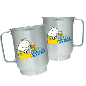 Caneca de Alumínio Personalizada - Jogo é Desculpa Caneca de Alumínio 600ml Área de Impressão = 20 x 9,5cm    