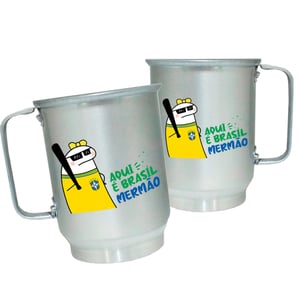 Caneca de Alumínio Personalizada - Aqui é Brasil Caneca de Alumínio 600ml Área de Impressão = 20 x 9,5cm    