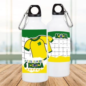 Squeeze Branco de Alumínio Personalizado - A copa do Mundo é Nossa Alumínio Área de Impressão = 18(L) x 9(A)cm    