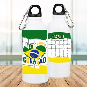 Squeeze Branco de Alumínio Personalizado - Haja Coração Alumínio Área de Impressão = 18(L) x 9(A)cm    