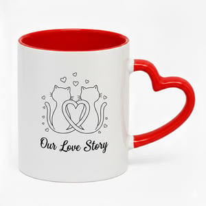 Caneca com alça de coração      