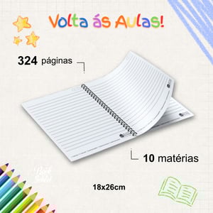 Caderno Escolar - 10 matérias