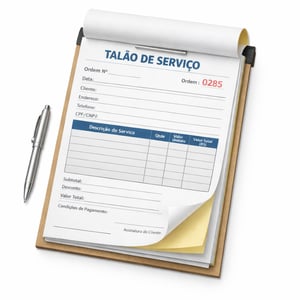 Talão de Serviço Grande - A5 Offset 75g 14x20cm 4x0   Capa kraft