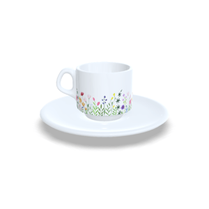 Xícara 180ml com píres Porcelana     