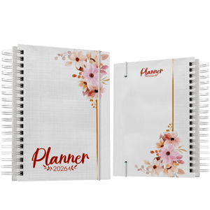 Planner com Aba - 2026    Laminação brilho ou fosco  