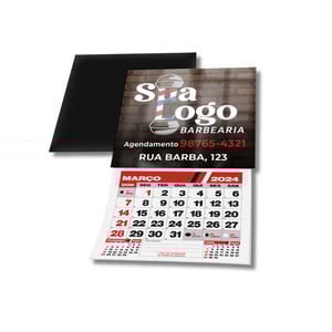 Calendário - Imã de Geladeira Matte 108g 6x11cm  Laminação brilho  