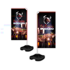 Wind Banner - Modelo Retangular Tecido Oxford 1,80m    