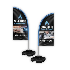 Wind Banner - Modelo Faca Tecido Oxford 1,90m    