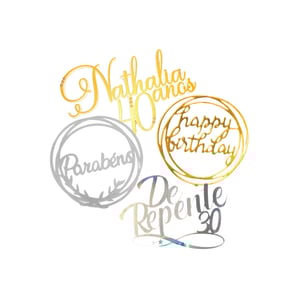 Topo de Bolo - Dourado/Prata      