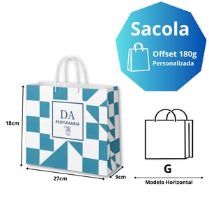 Sacola de Papel (Horizontal) - G Offset 180g 27x18,5x9cm 4x0   