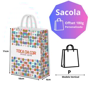 Sacola de Papel (Vertical) - P Offset 180g 10x11x4cm 4x0   