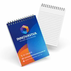 Bloquinho de Anotações A6 - Miolo Personalizado  10x15cm    Miolo em papel sulfite e capa dura com wire-o metálico.