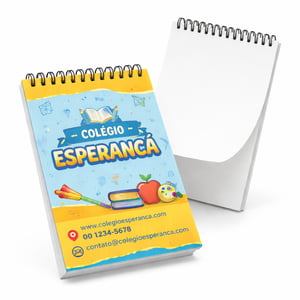 Bloquinho de Anotações A6 - Páginas em Branco  10x15cm    Miolo em papel sulfite e capa dura com wire-o metálico.